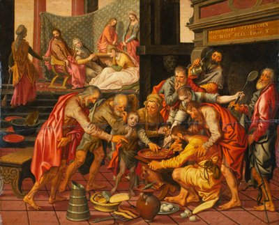 Krisztus Márta és Mária házában alkotó: Pieter Aertsen