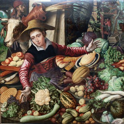 Német: Marktfrau am Gemüsestand Piaci nő egy zöldségstandnál alkotó: Pieter Aertsen