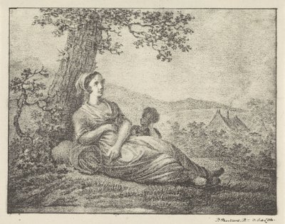 Pihenő nő a fánál alkotó: Pieter Bartholomeusz. Barbiers