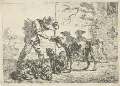 Vadász hét kutyával Különböző állatok (sorozat címe) alkotó: Pieter Bodding van Laer