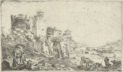 Vénusz és Róma templomának romjai alkotó: Pieter Bodding van Laer