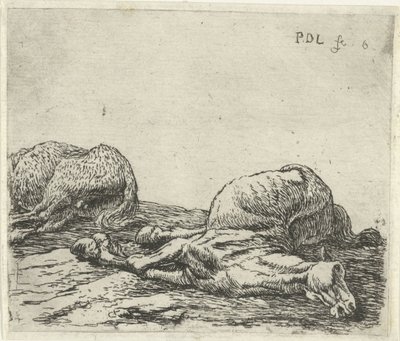 Két döglött ló Lovak (sorozat címe) alkotó: Pieter Bodding van Laer