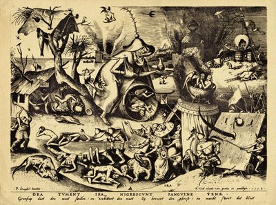 Ira, metszet: H. Cock, 1558 (fametszet) alkotó: Pieter Bruegel the Elder