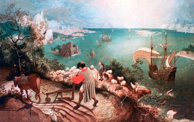 Táj Ikarusz bukásával, c1555 alkotó: Pieter Bruegel the Elder
