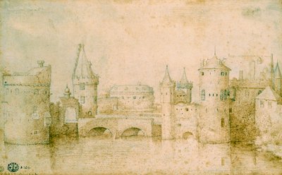 Kilátás Amszterdam ősi erődítményeire, Hollandia, 1562 alkotó: Pieter Bruegel the Elder