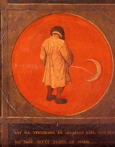 Bármit is teszek, nem bánom meg, folyton a Hold ellen piszkálok, c1558-1560 alkotó: Pieter Bruegel the Elder