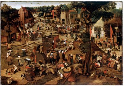 Vásár színházi előadással, c1580-1630 alkotó: Pieter Brueghel the Younger