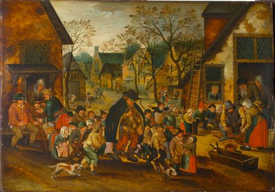 The Blind Hurdy-Gurdy Player, c. 1610. alkotó: Pieter Brueghel the Younger