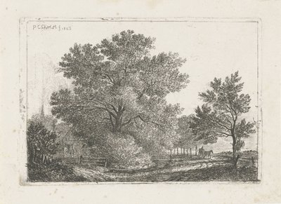 Táj nagy fával alkotó: Pieter Casper Christ