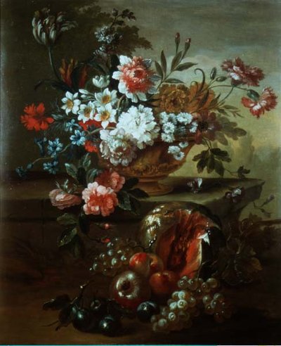 Virágcsendélet egy urnában gyümölccsel (81023-as pár) alkotó: Pieter Casteels