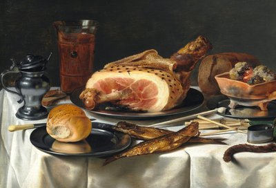 Csendélet sonkával alkotó: Pieter Claesz