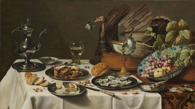 Csendélet pulykapástétommal alkotó: Pieter Claesz