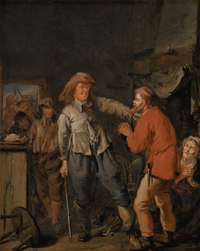 Katonák betörnek egy parasztházba alkotó: Pieter Codde