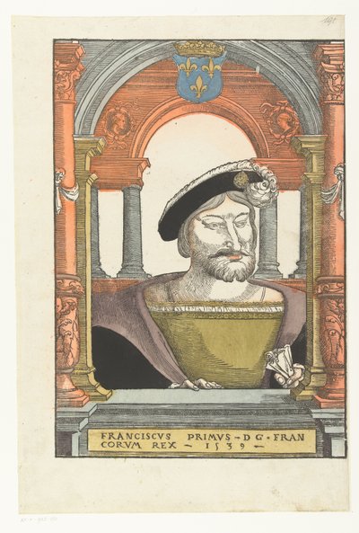 I. Ferenc francia portré Francis primus - d g . francorum rex (cím a tárgyon) alkotó: Pieter Coecke van Aelst (I) (circle of)