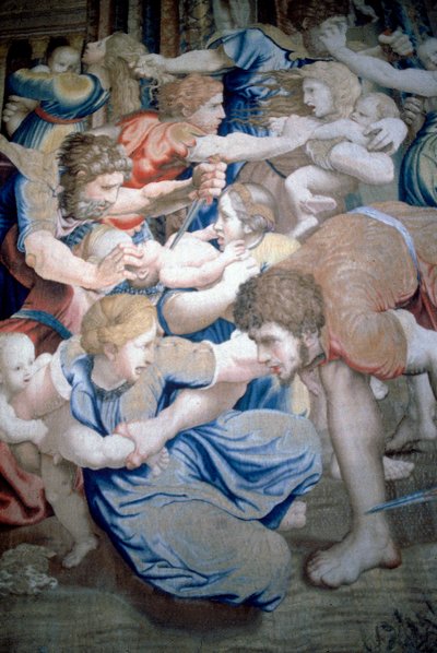Részlet egy kárpitról, amely az ártatlanok mészárlását ábrázolja, 1520-31 körül (gyapjú és selyem) alkotó: Pieter Coecke van Aelst