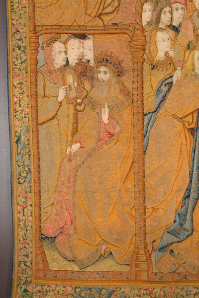 Flamand kárpit. Angyali Üdvözlet. Részlet, 1502-04 körül (arany, ezüst, selyem és gyapjú) alkotó: Pieter Coecke van Aelst