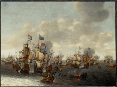 A négy nap tengeri csatája alkotó: Pieter Cornelisz. Soest
