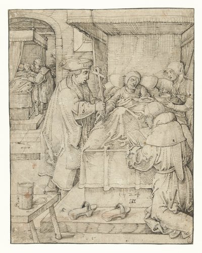 Betegek gondozása Works of Mercy (sorozat címe) alkotó: Pieter Cornelisz. genaamd Kunst