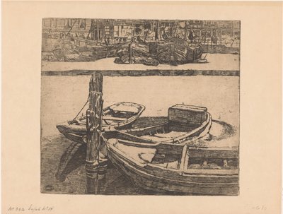 Hajók a Damrakban Amszterdamban alkotó: Pieter Dupont (signed by artist)
