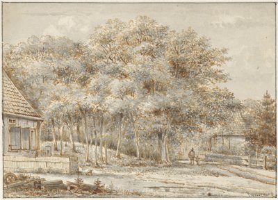 Erdei út két házzal alkotó: Pieter Ernst Hendrik Praetorius