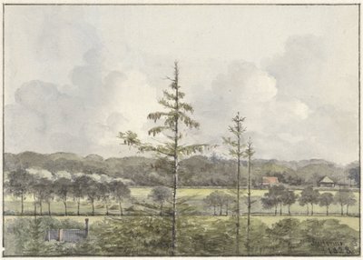 Kilátás a rétekre a gazdaságokkal alkotó: Pieter Ernst Hendrik Praetorius