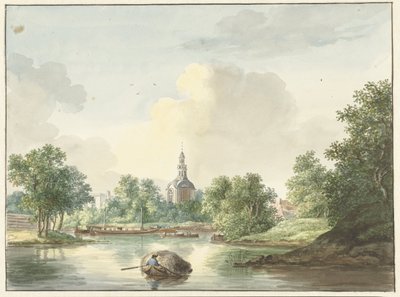 A Hogewoerdse Poort Leidenben a Singelből nézve alkotó: Pieter Gerardus van Os