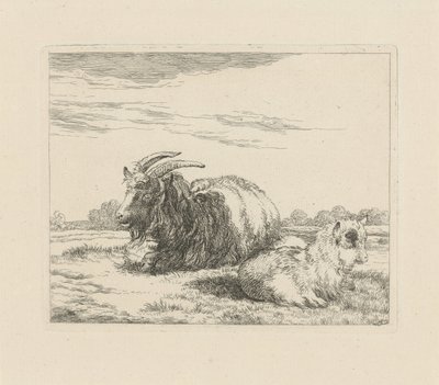 Fekvő kecske és kölyök Birkák és kecskék (sorozat címe) alkotó: Pieter Gerardus van Os