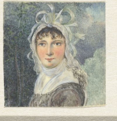Nő portré kalappal, íjakkal alkotó: Pieter Gerardus van Os