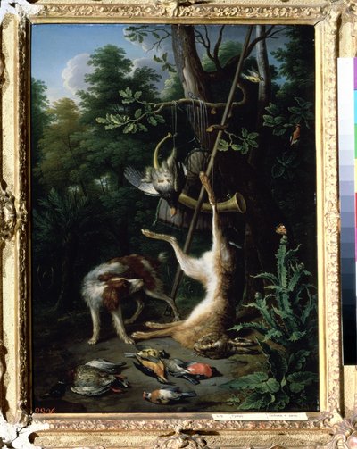 "" Vadászkutya és vadmadarak" (Dog And Game Birds) Gysels Péter (1621-1691) festménye, 17. század. Puskin Múzeum, Moszkva alkotó: Peeter Gijsels