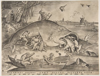 A nagy halak kis halat esznek, 1557 alkotó: Pieter Heyden van der