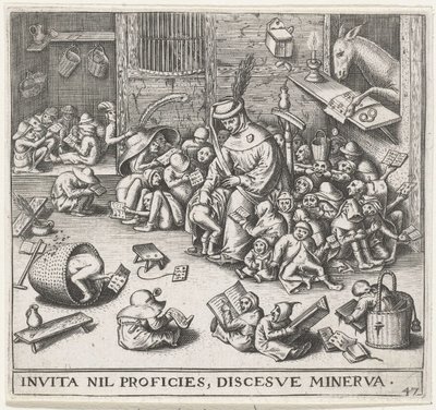 A szamár az iskolában alkotó: Pieter Heyden van der