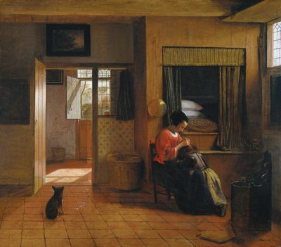 Belső tér egy anyával, aki elpusztítja gyermeke haját Anya kötelessége, 1659-1660 alkotó: Pieter Hooch de