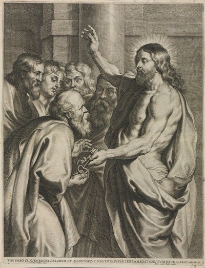 Krisztus adja a kulcsokat Péternek. alkotó: Pieter I de Jode