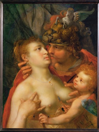 Mars, Venus és Amor (festmény tölgyfára) alkotó: Pieter Isaacsz