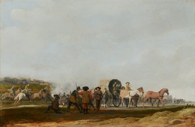 Hadseregkonvoj lesben tartása, 1631 alkotó: Pieter Jansz Post