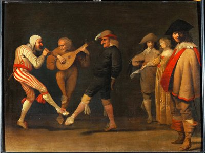 Táncos komikusok alkotó: Pieter Jansz. Quast