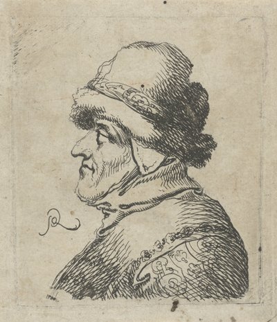 Egy kalapos öregember feje alkotó: Pieter Jansz Quast