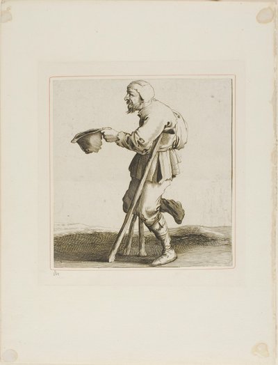 Lame Beggar Asking for Alms, a T is al verwart-gaern (Ez már zavaró) alkotó: Pieter Jansz. Quast