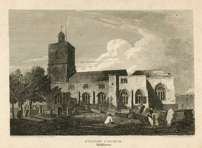 Stepney Church, London (metszet) alkotó: Pieter Jansz. Quast