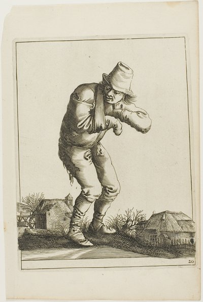 Tramp with a Sling, a T is al verwart-gaern (Ez már zavaros) alkotó: Pieter Jansz. Quast