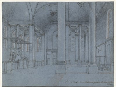 Kilátás a Nieuwe Kerk belsejére, Haarlem, az északi folyosó keleti végéről nézve Nyugatra nézve alkotó: Pieter Jansz Saenredam