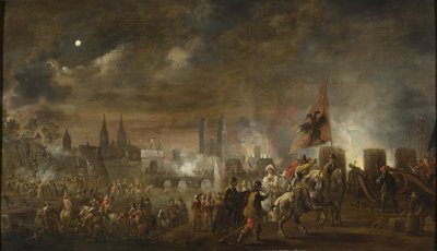 Magdeburg kifosztása (harmincéves háború) – Magdeburg ostroma alkotó: Pieter Meulener
