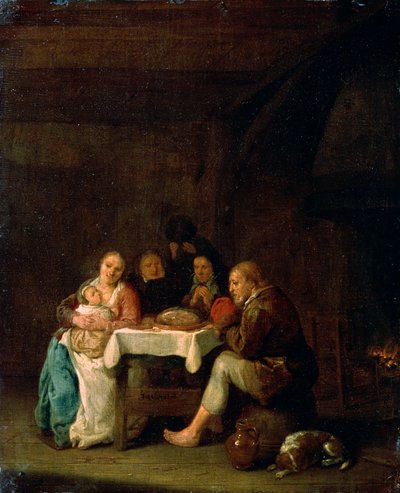 A vacsora előtti ima, 17. század. alkotó: Pieter Meulener
