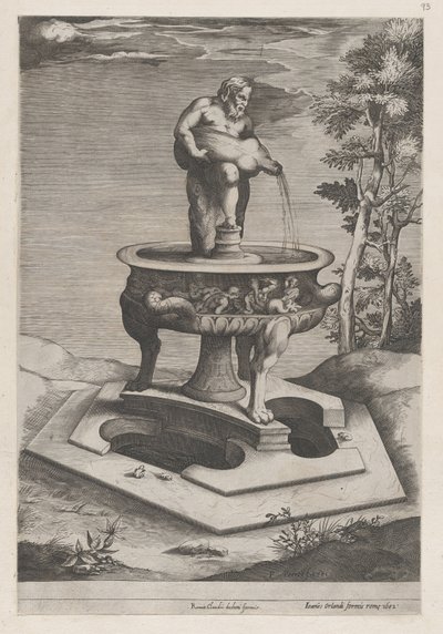 Szökőkút és medence, 1581., 1581 alkotó: Pieter Perret