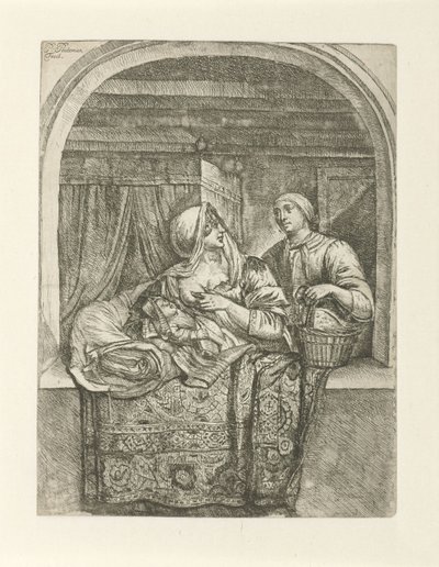 Gyermekét szoptató nő alkotó: Pieter Peutemans