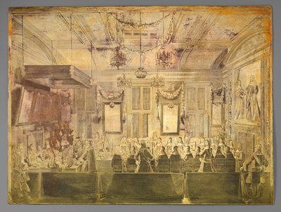 Károly angol király búcsúvacsora a hágai Mauritshuisban alkotó: Pieter Philippe