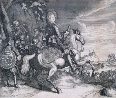 Alekszandr Danilovics Mensikov lovas portréja, c1707. alkotó: Pieter Pickaert