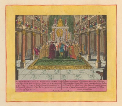 Lajos Fülöp, Asztúria hercegének és V. Fülöp spanyol király fiának elismerése, 1709 Asztúria hercege, V. Fülöp fia elismerésének ünnepe kon. Spanyolország 1709. április 7-én tartott Madridban, amelyen a PR képviselői alkotó: Pieter Schenk (I)
