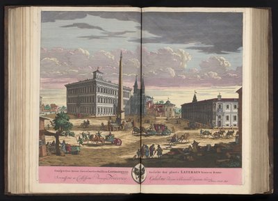 Gezicht op het Lateraan met de Sint-Jan van Lateranen te Rome Kilátás a Lateráni Bazilika szent területére (...) (cím a tárgyon) alkotó: Pieter Schenk (I)