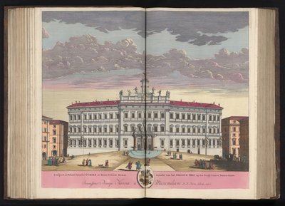 Palazzo di Montecitorio Rómában Kilátás a Monte Citorio Rome-i Nagyudvar palotájára (...) (cím a tárgyon) alkotó: Pieter Schenk (I)